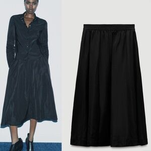 New Zara black midi skirt